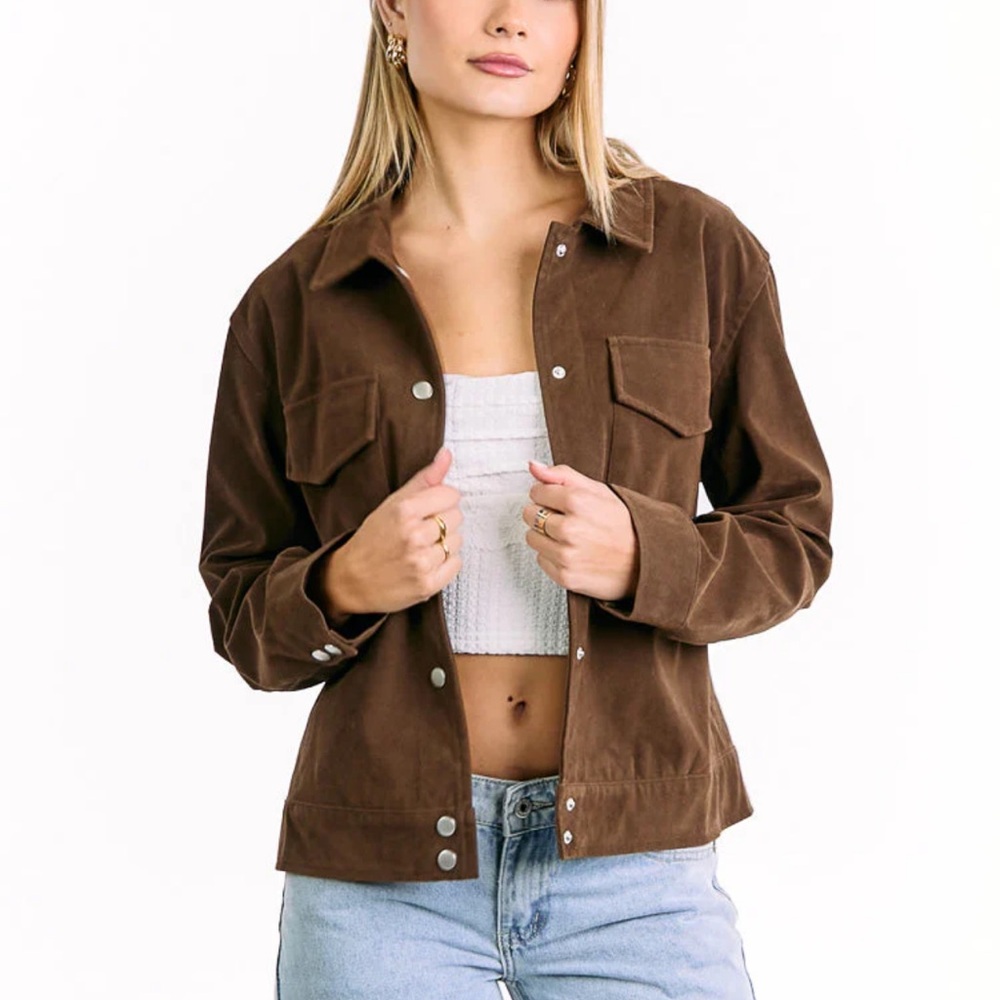 beginning boutique brown suede jacket